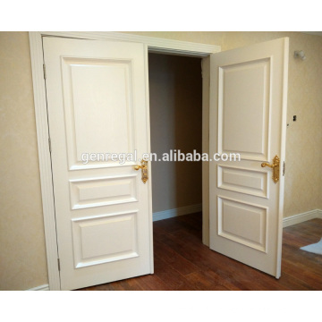 CE certificated hinge swing interior white double wood door